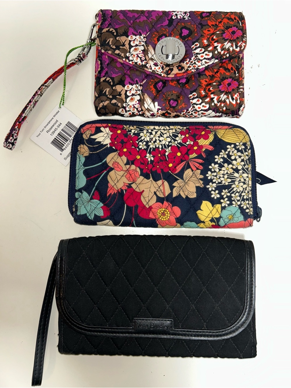Vera Bradley Your Turn Rosewood Smartphone Wristlet 2 Used Wallet Wristlet 3 Set